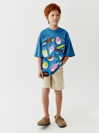 свободные шорты из твила для мальчиков фотография