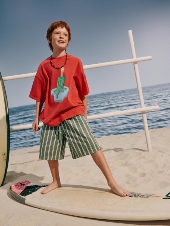 свободные шорты в полоску для мальчиков - детская одежда для детей 