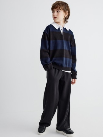 свободные трикотажные брюки для мальчиков - джинсы и брюки новогодние 