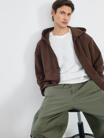 толстовка из футера на молнии - мужская одежда с капюшоном 
