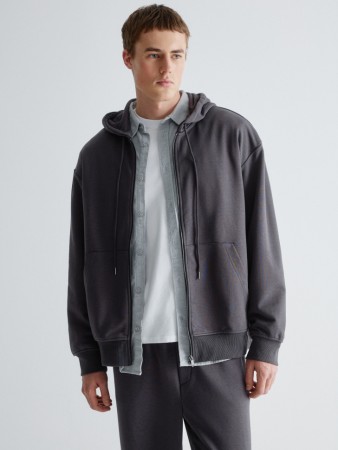 толстовка из футера на молнии - мужская одежда с капюшоном 