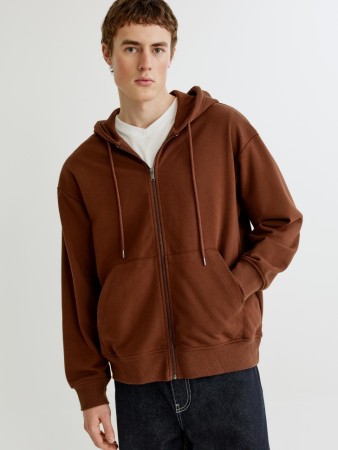 толстовка из футера на молнии - мужская одежда с капюшоном 