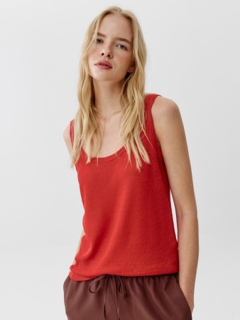 топ из льна - женские топы и майки однотонные 