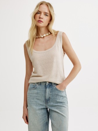 топ из льна - женские топы и майки однотонные 