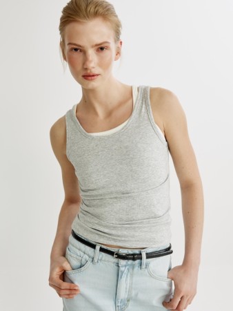 топ приталенный из смесового модала - женские топы и майки из модала 