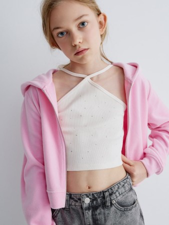 топ с горловиной халтер для девочек - детские топы и майки