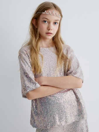 топ с пайетками для девочек - детская одежда трикотажная 