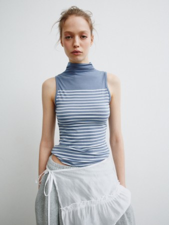 топ с воротником из смесового модала из линейки  young - детская одежда, обувь и аксессуары для всех возрастов для девочек 