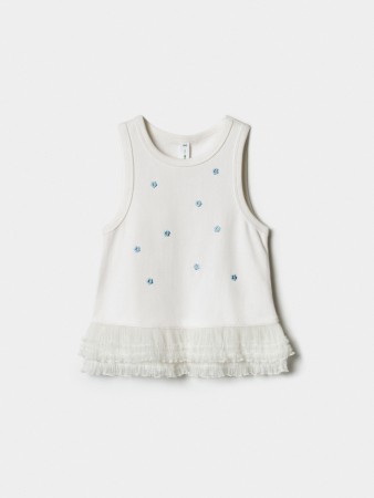 топ с вышивкой и кружевными оборками для девочек - детские топы и майки