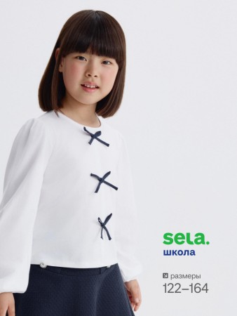 трикотажная блузка с бантиками для девочек фотография