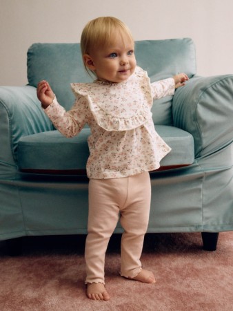 трикотажная блузка с принтом для малышей - детская одежда, обувь и аксессуары с оборкой 