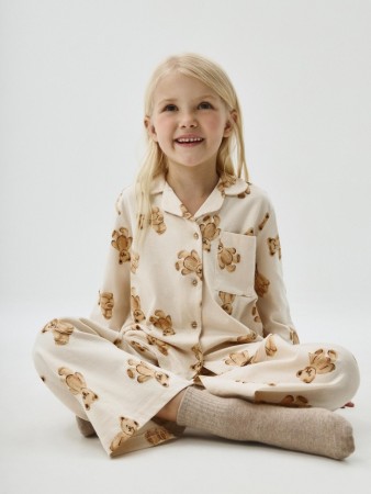 трикотажная пижама с принтом для девочек - детские пижамы
