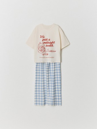 трикотажная пижама с принтом для девочек - домашняя одежда