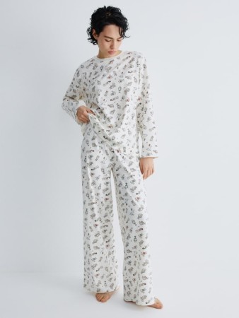 трикотажная пижама с принтом - домашняя одежда