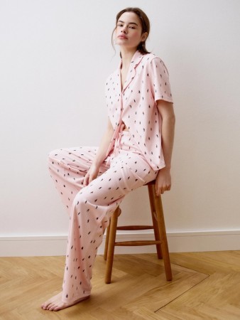 трикотажная пижама с принтом - женская домашняя одежда