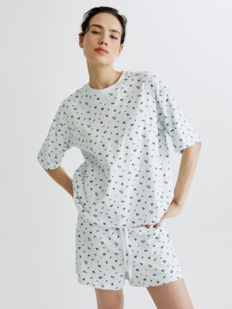 трикотажная пижама с принтом - женская домашняя одежда
