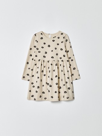 трикотажное платье с принтом для девочек фотография