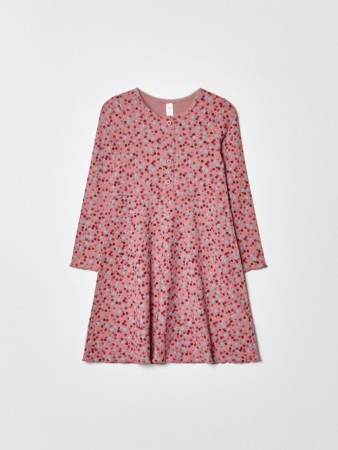 трикотажное платье с принтом для девочек - детская одежда клеш 