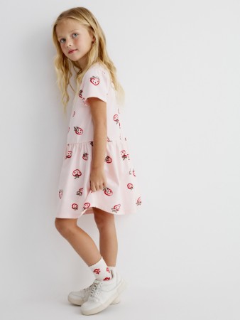 трикотажное платье с принтом для девочек - детская одежда, обувь и аксессуары с коротким рукавом 