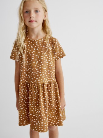 трикотажное платье с принтом для девочек - детские платья для девочек 