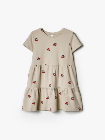 трикотажное платье с принтом для девочек фотография