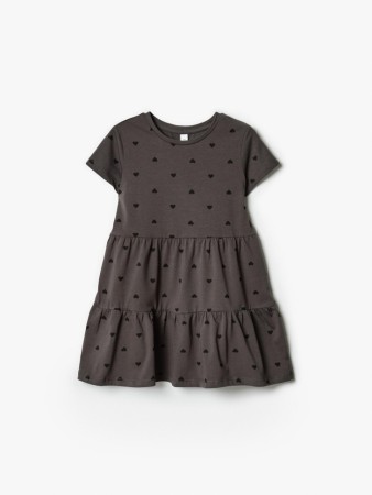 трикотажное платье с принтом для девочек фотография