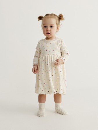 трикотажное платье в горошек для малышей фотография
