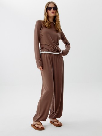 трикотажные брюки-аладдины - женские брюки женские 