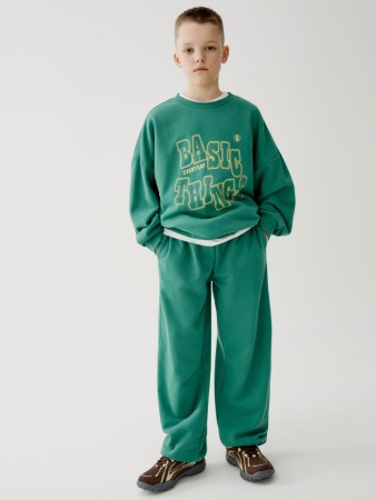 трикотажные брюки с утяжками по низу для мальчиков фотография