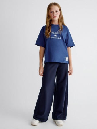 трикотажные широкие брюки для девочек фотография