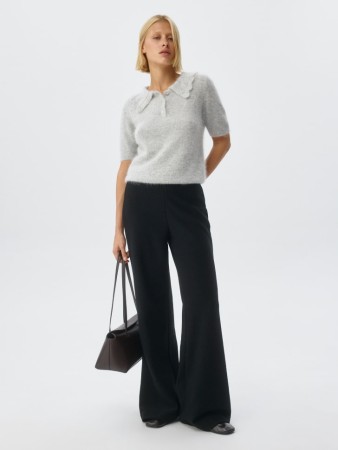 трикотажные широкие брюки с утеплением фотография