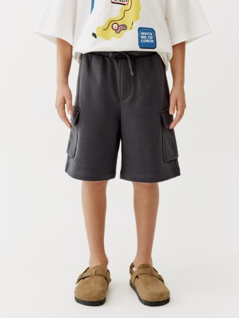 трикотажные шорты-карго для мальчиков - детские шорты удлиненные 