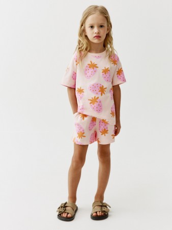 трикотажные шорты с принтом для девочек фотография