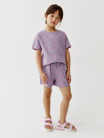 трикотажные шорты с принтом для девочек фотография