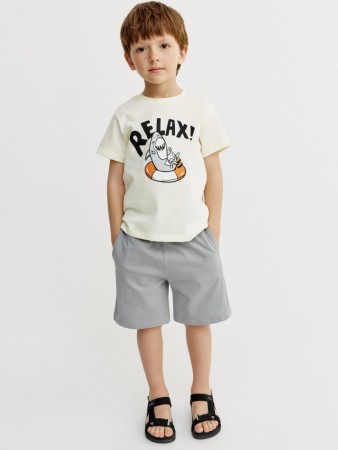 трикотажные шорты с принтом для мальчиков - детские шорты удлиненные 