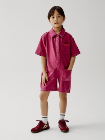 трикотажный комбинезон с эффектом стирки для девочек фотография