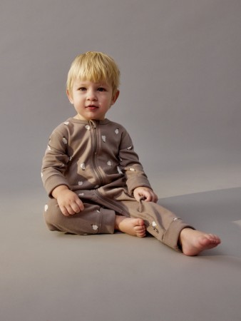 трикотажный комбинезон с принтом для малышей - детская одежда на застежке 