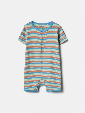 трикотажный комбинезон в полоску для малышей - одежда, обувь и аксессуары для малышей с вырезом 