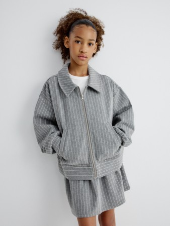 трикотажный жакет в полоску для девочек фотография