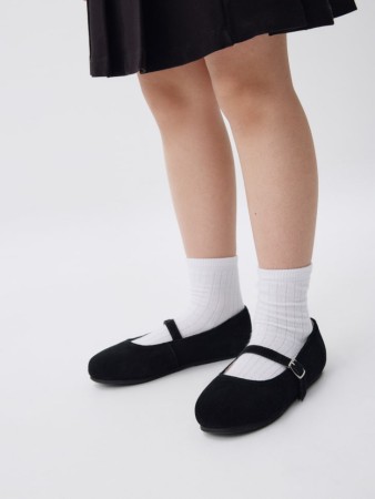 туфли мэри джейн из натуральной замши для девочек - детская обувь на застежке 