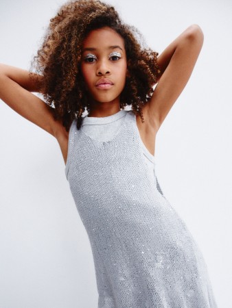 туника с люрексом и пайетками для девочек - туники