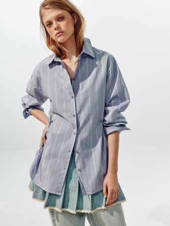 удлиненная рубашка с драпировкой из линейки  young - детские рубашки