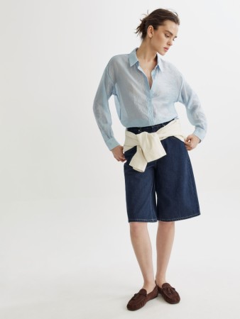 удлиненные джинсовые шорты-бермуды - женские шорты