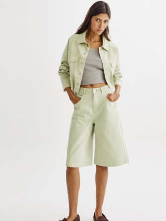 удлиненные джинсовые шорты-бермуды - женские шорты