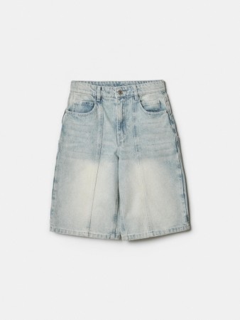 удлиненные джинсовые шорты для девочек - детские шорты широкие 