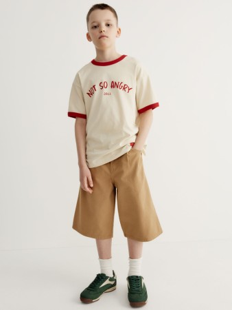 удлиненные шорты из фактурного хлопка для мальчиков - детская одежда для детей 