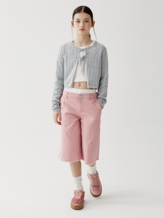 удлиненные шорты в полоску с двойным поясом для девочек - детская одежда, обувь и аксессуары для всех возрастов премиальная 