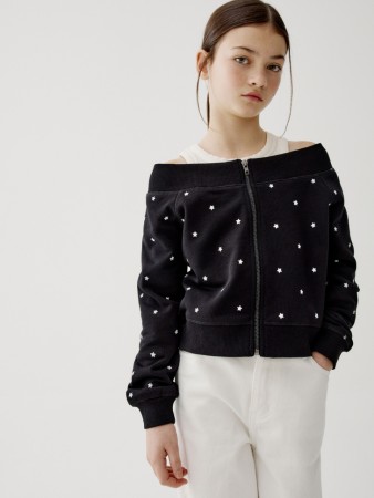 укороченная толстовка с открытыми плечами для девочек - детская одежда, обувь и аксессуары для всех возрастов с открытыми плечами 