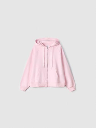 укороченное худи оверсайз на молнии - толстовки и олимпийки укороченные 