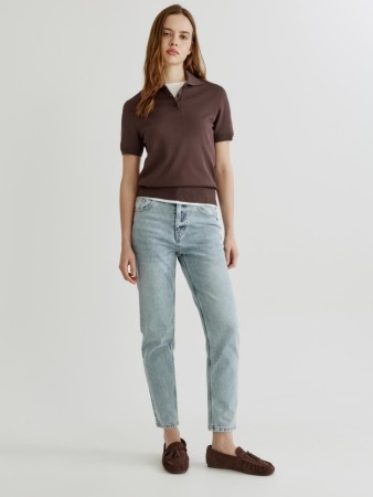 укороченные джинсы 404 мом с высокой посадкой - женские джинсы для взрослых 